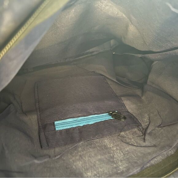 Multicolored Tote with Floral Elephant Motifs from India,decorative bead handle - Picture 9 of 13